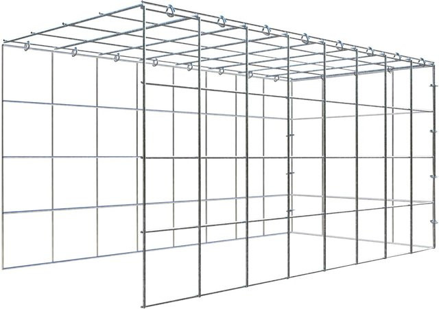 Gabiona C-Ring Anbaukorb Typ 4 in Silbergrau, Maschenweite 10 x 10 cm, B/T/H: 80 x 40 x 40 cm - Bild 1