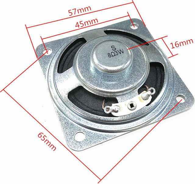 Quadratischer 57mm Breitbandlautsprecher 8 Ohm 3W in Silber für DIY-Projekte und Heimlautsprecher - Bild 1