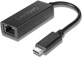 Lenovo USB-C Netzwerkadapter mit Gigabit Ethernet in Schwarz für ThinkPad P15, T14 und T15 Modelle (4X90L66917) - Bild 1