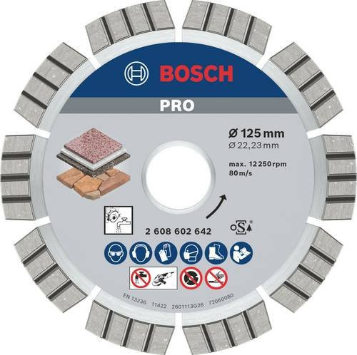 Bosch Diamanttrennscheibe Best for Stone Durchmesser: 125 mm, B/T/H: 125 x 22,23 x 2,2 mm - Bild 1