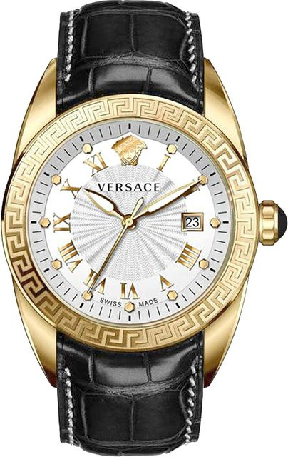 Versace Herrenuhr V-Spirit, Quarz, Edelstahl, 42 mm, Leder, Weiß - Bild 1