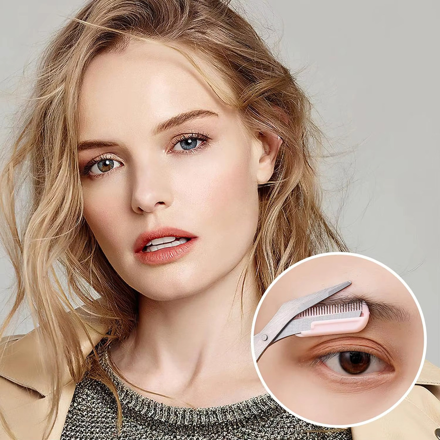 Augenbrauen-Trimmer Set mit Schere und Kamm, Damen, Gesicht - Bild 3