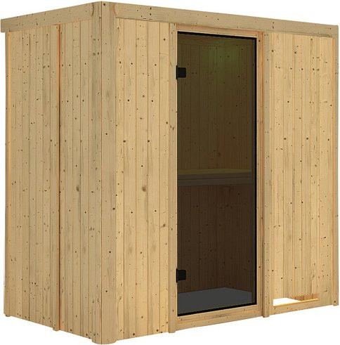 Karibu Sauna Pärnu für 2 Personen aus Fichte in Beige, B/T/H: 198 x 118 x 196 cm - Bild 1