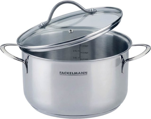 Fackelmann Kochtopf Lara mit Deckel aus Edelstahl, Silber, Durchmesser: 20 cm, Volumen: 3 l - Bild 1