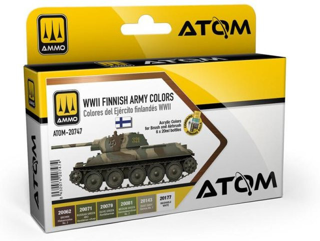 AMMO by MIG Jimenez ATOM WWII Finnish Army Colors Set, Fahrzeuge - Bild 1