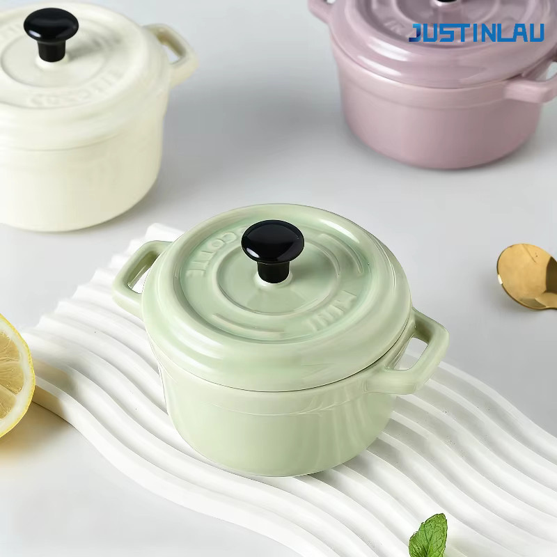 JUSTINLAU Keramikschüssel mit Deckel und Doppelohren, Gelb, 200 ml - Bild 2