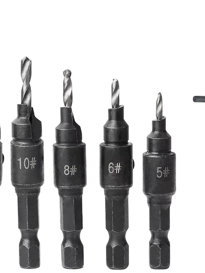 5-teiliges Senker-Bohrer-Set von SI FANG für die Holzbearbeitung inklusive Senker-Bits und Schraubenschlüssel für Schrauben der Größen 6, 8, 10 und 12 mm - Bild 7