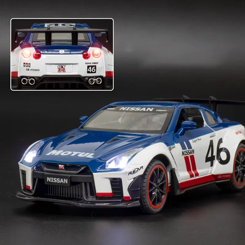 WELLY Nissan GTR Modellauto, 1:22, Metall, mit Sound & Licht - Bild 1