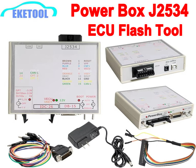 EKETOOL ECU FLASH JTAG Power Box ECU-Soft-Programmierer mit J2534 und Openport 2.0 in Grün - Bild 1