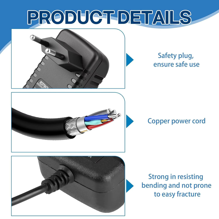 AEVYVKV Netzteil Adapter AC 220V/110V zu DC 6V 8V 9V 10V 13V 15V in Schwarz mit Barrel Plug für LED-Streifen und Router - Bild 4