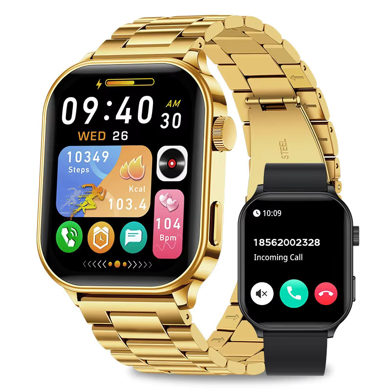 LIGE Smartwatch mit 2,01 Zoll HD-Bildschirm für Männer und Frauen mit Telefonfunktion für Android und iOS in Schwarz und Gold - Bild 7