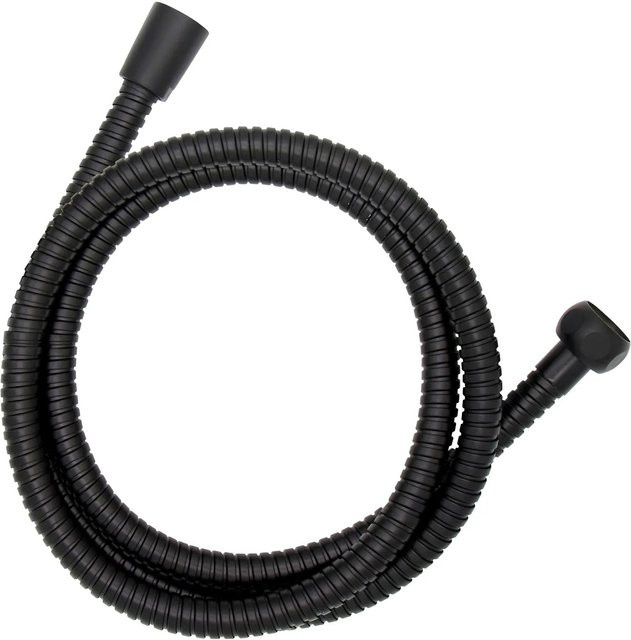 Wenko Edelstahl Duschschlauch mit Anti-Twist-Funktion in Schwarz, Länge: 150 cm - Bild 1