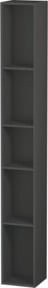 Duravit L-Cube Regalelement mit 5 Fächern, Graphit matt, B: 18 cm, T: 18 cm, H: 140 cm - Bild 1