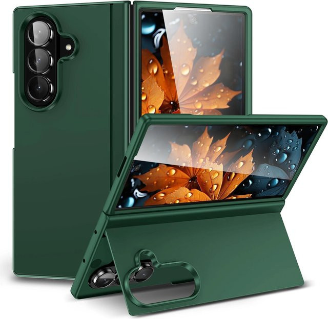 Mattierte PC-Handyhülle mit Schreibtischhalter für Samsung Galaxy Z Fold 7 6 5 4 in Grün - Bild 1