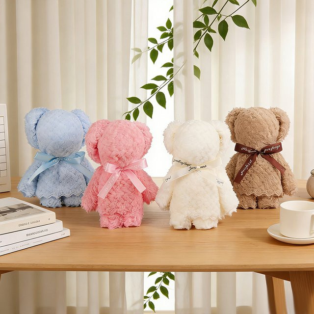 ZQNYCY Teddybär Handtuch Geschenkset in Pink für Babypartys und besondere Anlässe - Bild 1