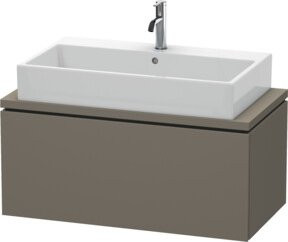 Duravit Waschtischunterschrank Compact L-Cube in Grau Matt mit einer Auszug und internen Schubladen, B/T/H: 92 x 47,7 x 40 cm - Bild 1