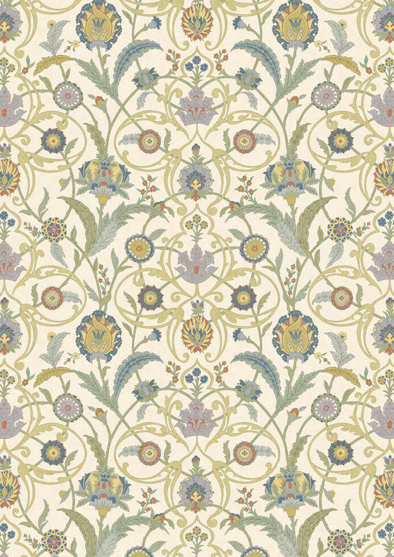 Lewis & Wood Tapete Ipek Damask Pugin in Schwarz, Gold und Multicolour mit floralem und orientalischem Design, Breite: 134 cm - Bild 2