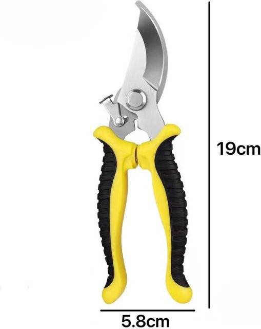 Professionelle Gartenschere von Aloisia in Gelb für den Obstbaumschnitt und zum Trimmen von Zweigen aus Stahl und PVC - Bild 1