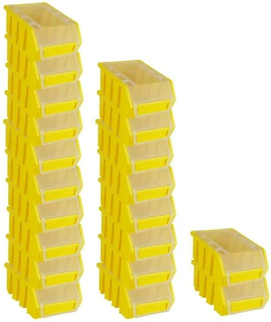 PROREGAL SuperSparSet 20x Sichtlagerbox 2 mit Deckel, Gelb, H x B x T: 7,5 x 11,6 x 16,1 cm - Bild 1
