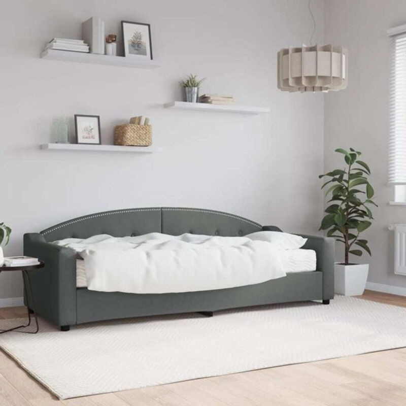 vidaxl Polsterbett mit Matratze in Anthrazit und Grau B/T/H: 200 x 90 x 80 cm - Bild 1