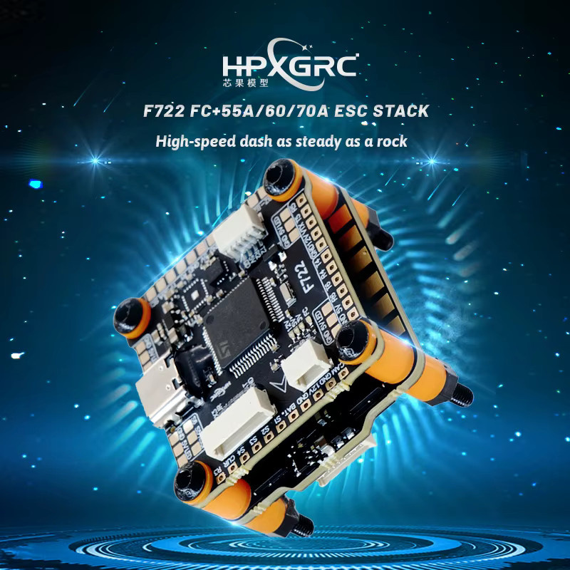 HPXGRC F722 Flugcontroller BMI270 mit 4-in-1 Brushless ESC Stack in Schwarz, B/T/H: 30,5 x 30,5 mm, für FPV Freestyle Racing Drohnen - Bild 2