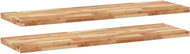 vidaXL Schweberegale Set aus 2 Stück aus Akazien-Massivholz, braun, B/T/H: 120 x 40 x 4 cm - Bild 1
