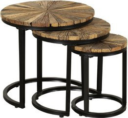 GARDEN PLEASURE Beistelltisch MANDYA aus Stahl in Braun, B/T/H: 46 x 46 x 45 cm