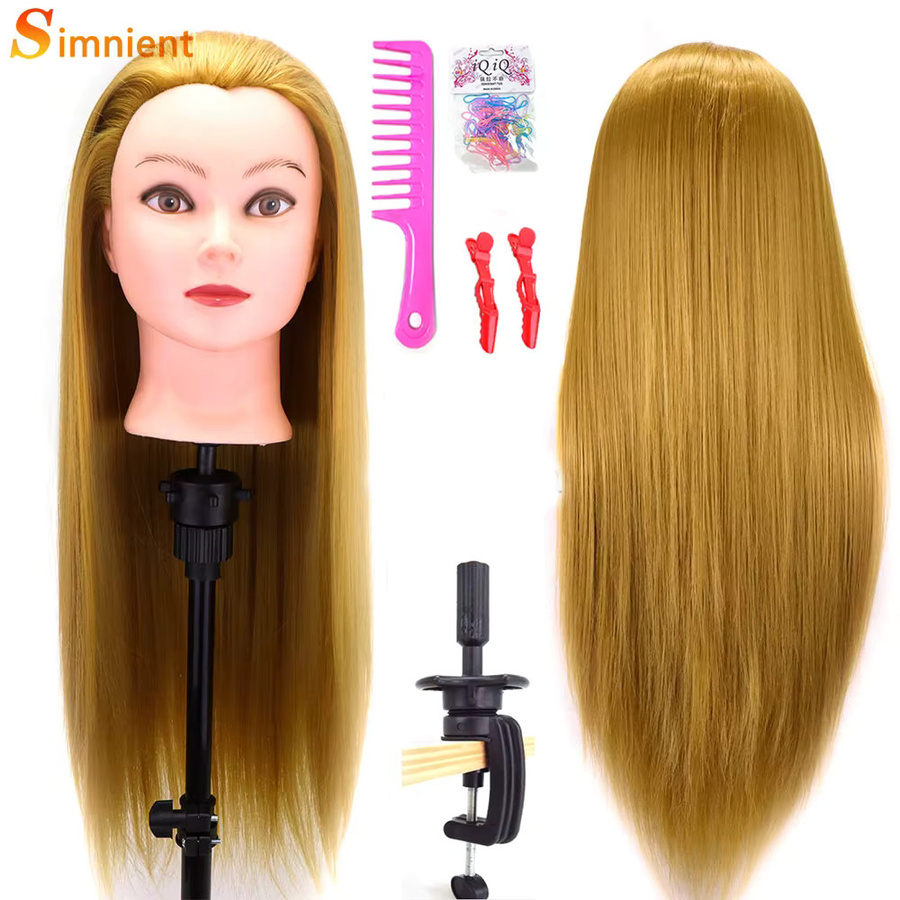 Simnient Mannequin-Kopf mit Synthetikhaar und Ständer - Bild 2