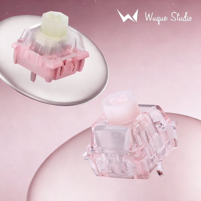Wuque Studio WS Flux HE Magnetische Lineare Tastaturschalter Hall-Effekt in Rosa mit Deep Clacky Sound und 35gf Federkraft, vorgeschmiert - Bild 1
