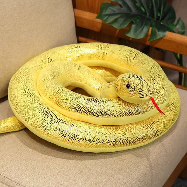Lebensechte Schlange Plüschtier, Python, Gelb Weiß Grün Schwarz, ab 14 Jahren - Bild 1