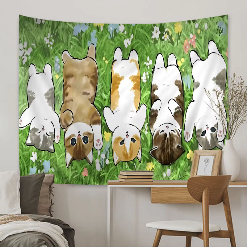 Mofusand Hippie Wandbehang mit lustiger Katze im Bohemian Mandala Design von INS Home Decor - Bild 6