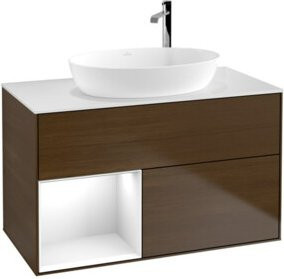 V&B Waschtischunterschrank Finion 100 Wandbeleuchtung in Weiß lackiert B/T/H: 100 x 50,1 x 50,1 cm - Bild 1
