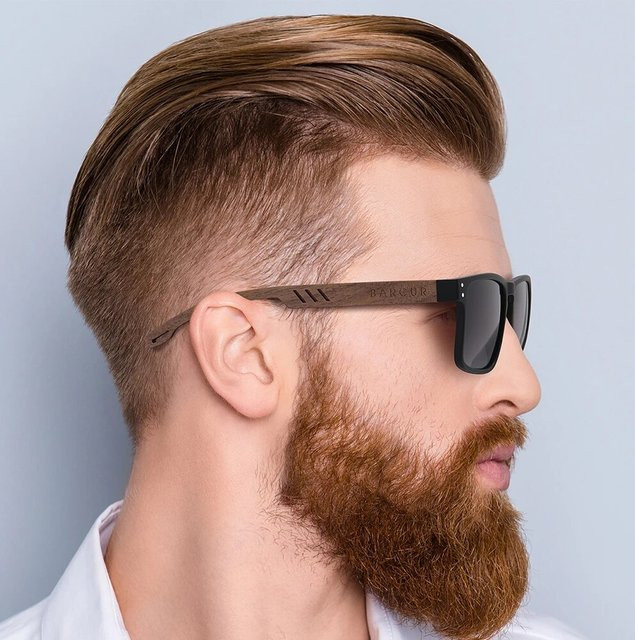 BARCUR Sonnenbrille, Holz, quadratisch, Vollrand, polarisiert, Unisex, braun - Bild 1