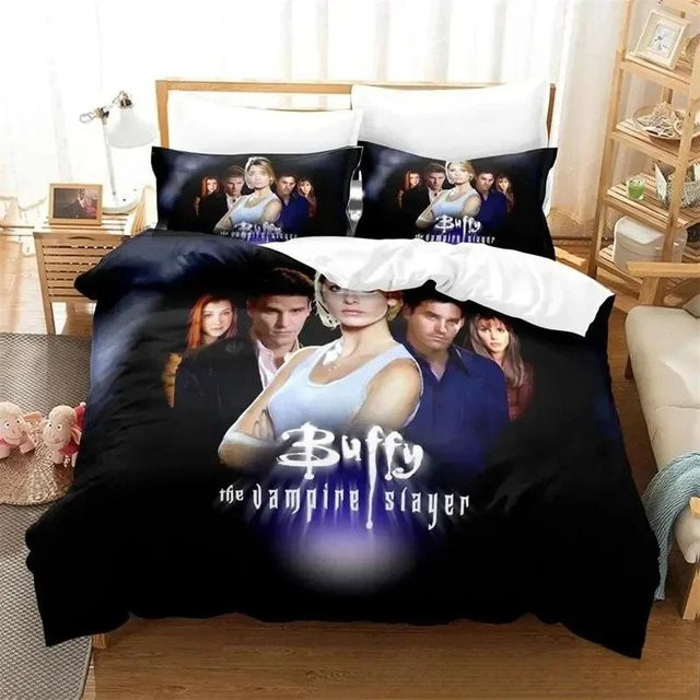 Buffy Im Bann der Dämonen 3-teiliges Bettwäsche-Set mit Bettbezug und Kissenbezug in Multicolour, Material Mikrofaser Polyester, Breite: 70 cm, Länge: 133 cm - Bild 1