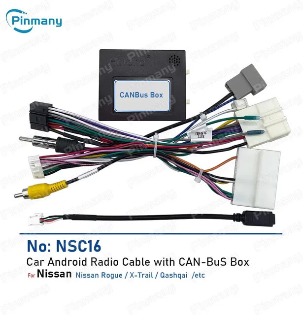 pinmany CAN-Bus-Adapter Audio-Steckverbinder für Nissan Rogue X-Trail Qashqai Nachrüst-Autoradio-Kabel - Bild 1