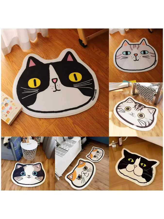 VIKAMA Cartoon Katze Teppich Waschbare und rutschfeste Matte für Badezimmer und Schlafzimmer - Bild 3