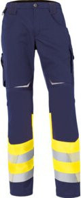 Kübler REFLECTIQ Warnhose Klasse 1 in Warngelb/Dunkelblau Form 2208 Größe 24K - Bild 1
