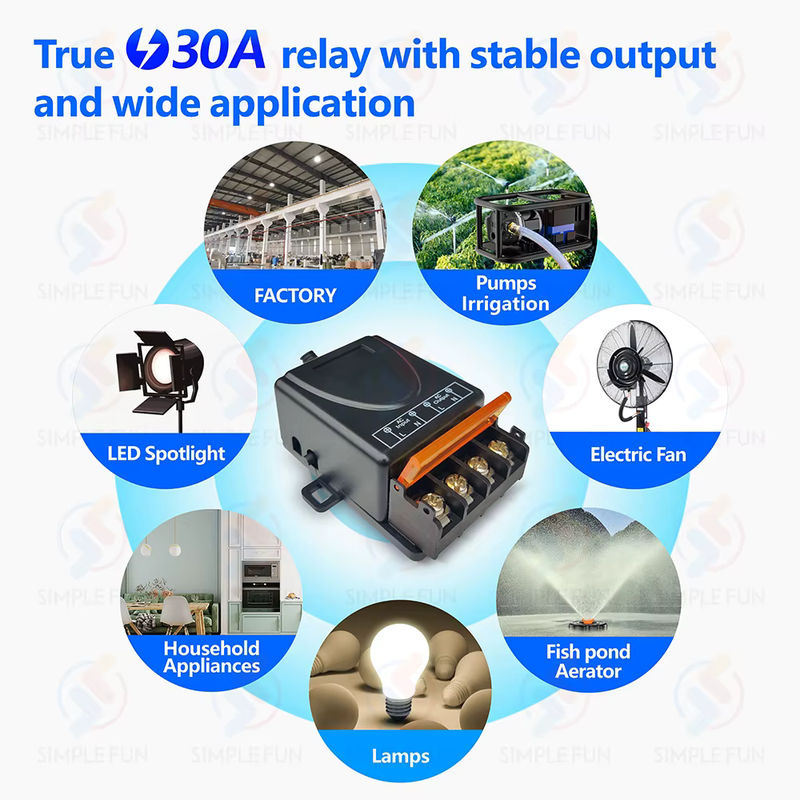 SLMPLEFUN Drahtlose Fernbedienung Lichtschalter mit 433 MHz und 30A High Power Relais Modul für Pumpe, Lampe oder Ventilator, Reichweite 500 Meter, 220 V - Bild 3