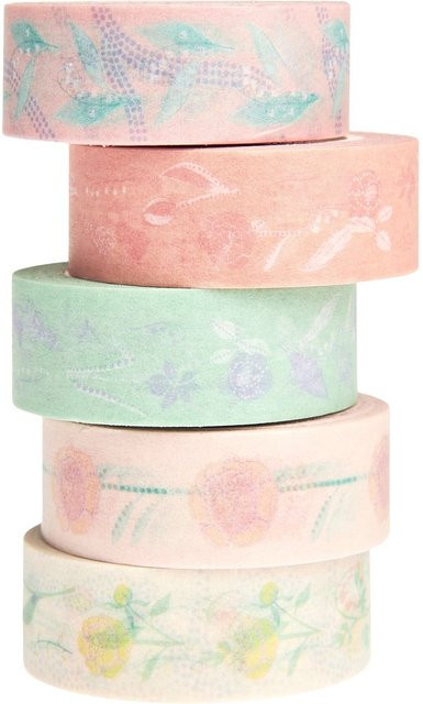 Rico Design Paper Poetry Washi Tape Set Blumen Pastell in Multicolor, 5 Stück - Bild 1