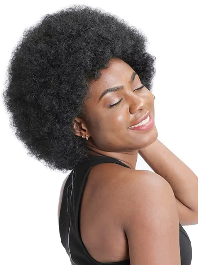 OYM HAIR Afro Bob-Perücke, Echthaar, Damen, lockig - Bild 7