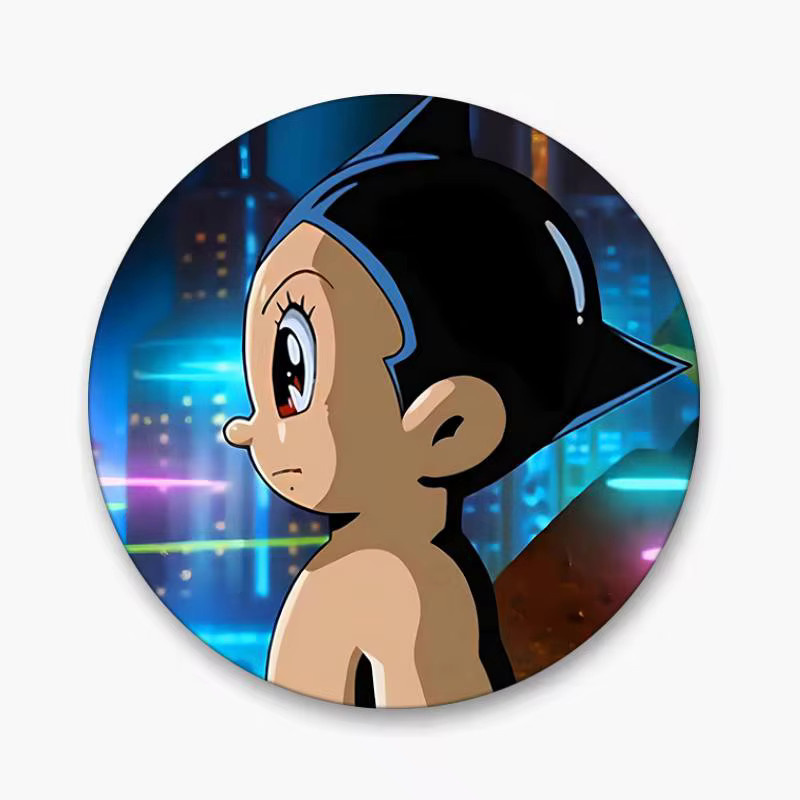 Mesuca Brosche, Astro Boy Cartoon-Stil, Emaille-Pin, rund - Bild 5