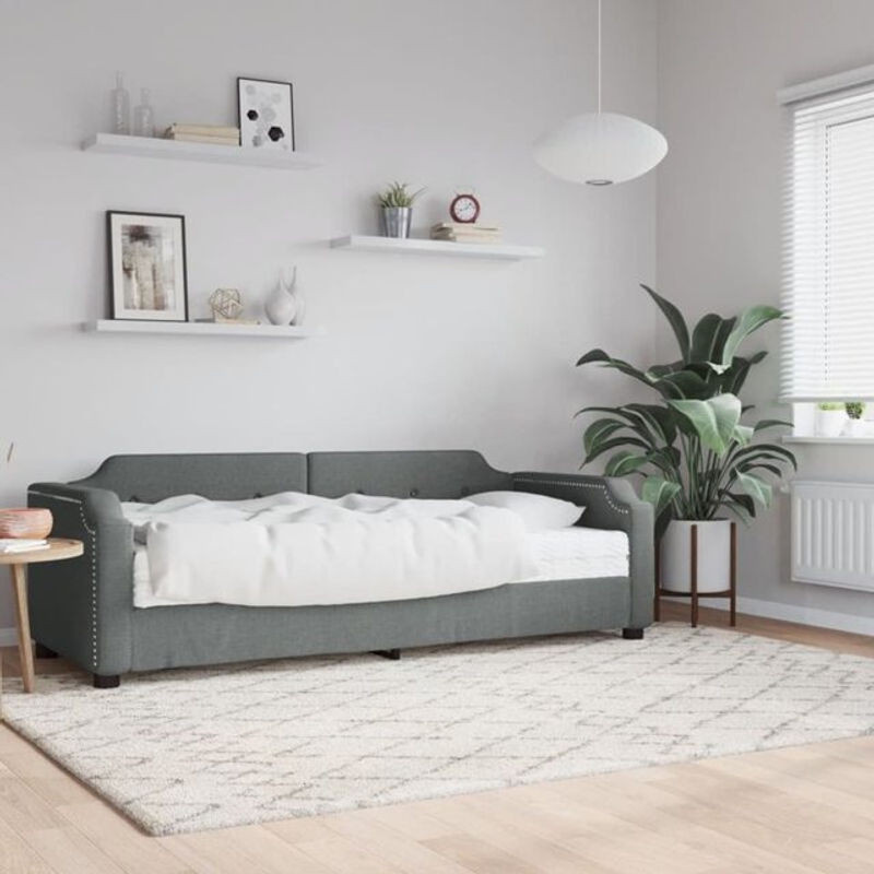 vidaxl Polsterbett Tagesbett mit Matratze aus Stoff und Metall in Anthrazit B/T/H: 190 x 90 x 66,5 cm - Bild 1