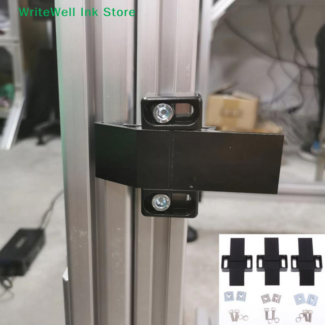 FOA Schwarzer Türriegel aus Aluminiumlegierung inklusive Befestigungsteilen für Aluminiumprofile nach europäischem Standard - Bild 1
