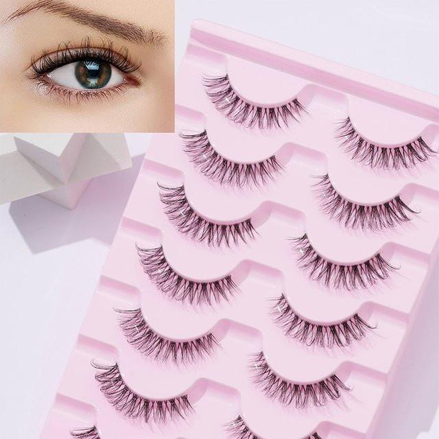 Batownly Künstliche Wimpern, Schwarz, Natürlich, 7 Paar - Bild 1