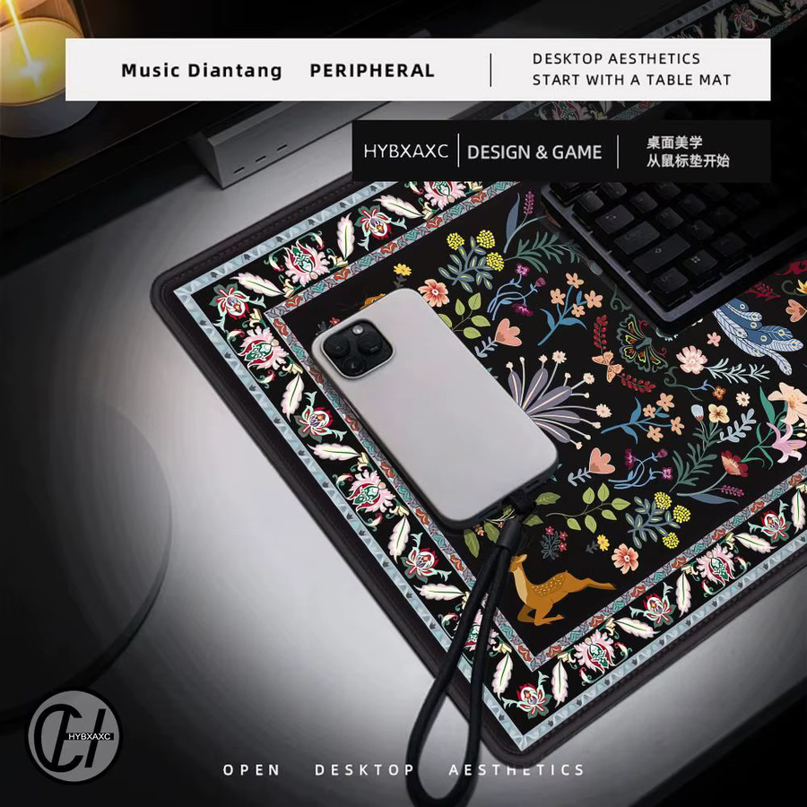 HYBXAXC Persia Mausunterlage XXL in Multicolour, rutschfeste Gaming-Schreibtischunterlage für Maus und Tastatur - Bild 3