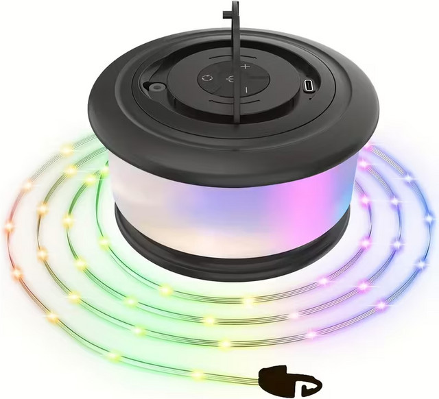 3-in-1 Campingleuchte mit 10 m RGB-Lichterkette, wiederaufladbarem 2200-mAh-Akku und 19 Beleuchtungsmodi in Multicolor - Bild 1