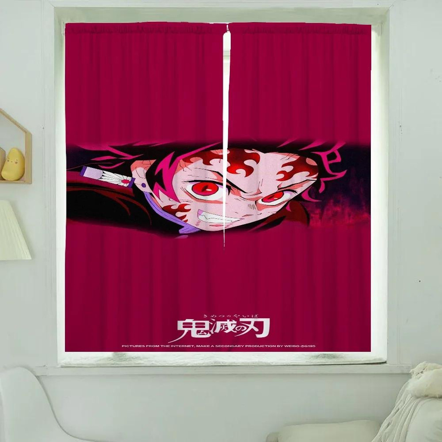 2er-Set Verdunkelungsvorhänge mit D-Dämon S-Töter Motiv für Wohnzimmer, Schlafzimmer und als Raumteiler, B: 50 cm, H: 70 cm - Bild 4