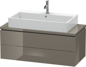 Duravit Waschtischunterschrank Compact L-Cube in Hochglanz Weiß mit 2 Schubladen, Breite: 102 cm, Tiefe: 47,7 cm, Höhe: 40 cm - Bild 1