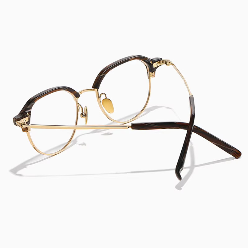 SO SMOOTH WIND Korrektionsbrille, oval, Titan, Acetat, Gold, Unisex - Bild 3
