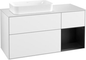 V&B Waschtischunterschrank Finion mit Wandbeleuchtung, Farbe: Weiß lackiert, Breite: 120 cm - Bild 1